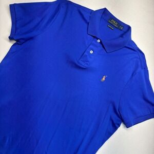Polo Ralph Lauren Mens Royal Blue Pima Soft Touch Short Sleeve Polo Shirt Large
